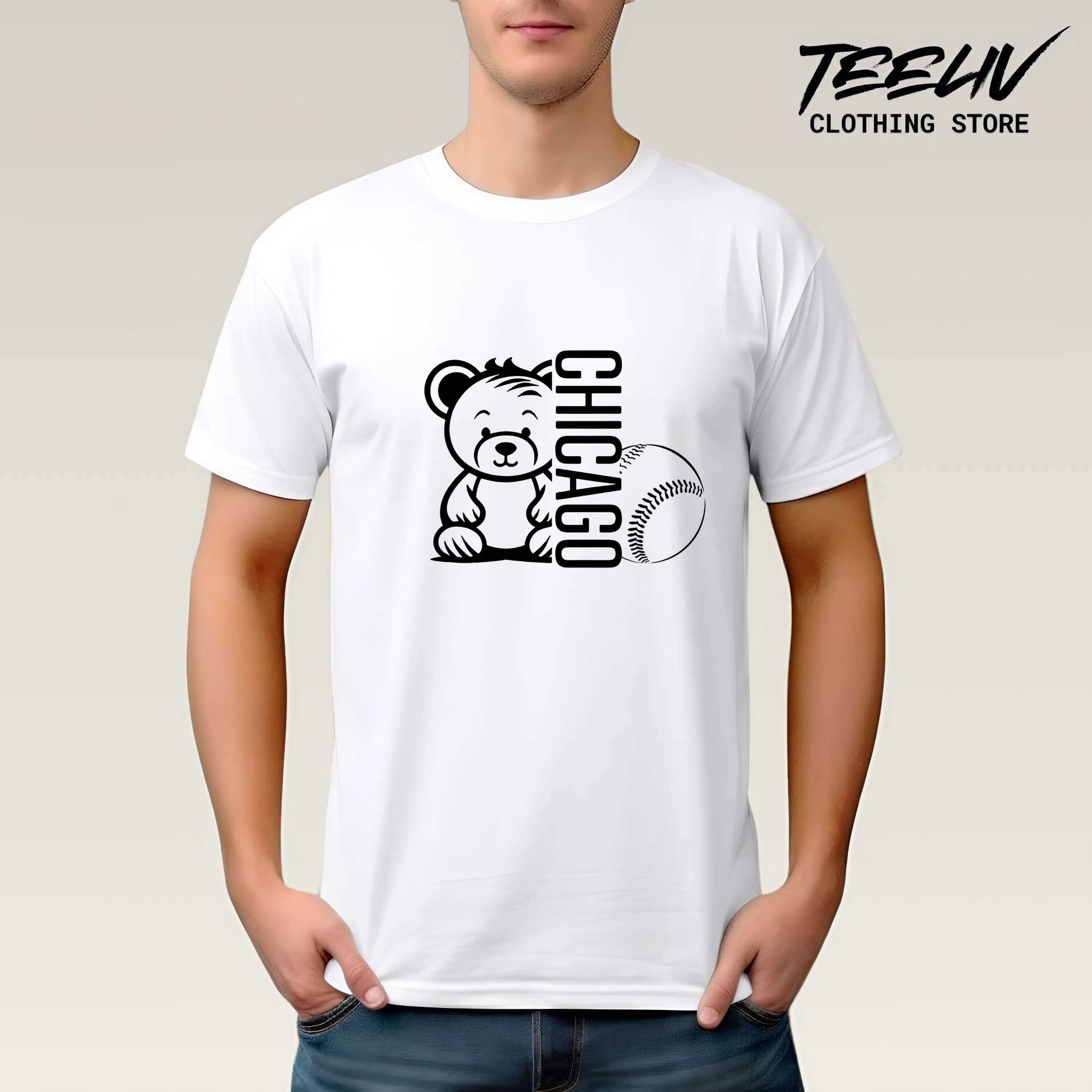 Chicago Cubs Cartoon Bear Unisex Shirt